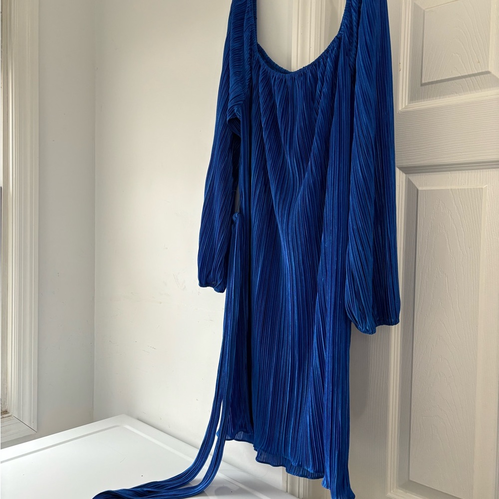 Miason Tara metallic blue dress